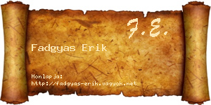 Fadgyas Erik névjegykártya