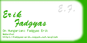 erik fadgyas business card